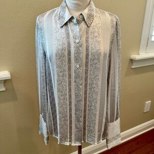 Ramy Brook Blouse Silver Snake Small